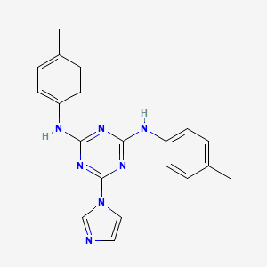 molecular formula C20H19N7 B11492488 [1,3,5]Triazine-2,4-diamine, 6-(imidazol-1-yl)-N,N'-di(p-tolyl)- 