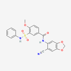 N-(6-cyano-1,3-benzodioxol-5-yl)-4-methoxy-3-(phenylsulfamoyl)benzamide