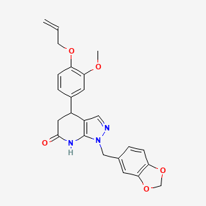 1-(1,3-benzodioxol-5-ylmethyl)-4-[3-methoxy-4-(prop-2-en-1-yloxy)phenyl]-1,4,5,7-tetrahydro-6H-pyrazolo[3,4-b]pyridin-6-one