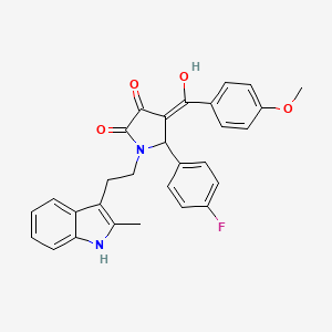 5-(4-fluorophenyl)-3-hydroxy-4-[(4-methoxyphenyl)carbonyl]-1-[2-(2-methyl-1H-indol-3-yl)ethyl]-1,5-dihydro-2H-pyrrol-2-one