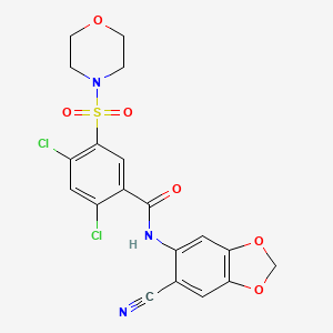 2,4-dichloro-N-(6-cyano-1,3-benzodioxol-5-yl)-5-(morpholin-4-ylsulfonyl)benzamide