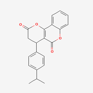 molecular formula C21H18O4 B11492560 2H,5H-Pyrano[3,2-c][1]benzopyran-2,5-dione, 3,4-dihydro-4-[4-(1-methylethyl)phenyl]- 