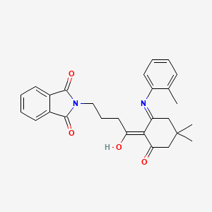 molecular formula C27H28N2O4 B11492570 2-(4-{4,4-dimethyl-2-[(2-methylphenyl)amino]-6-oxocyclohex-1-en-1-yl}-4-oxobutyl)-1H-isoindole-1,3(2H)-dione 