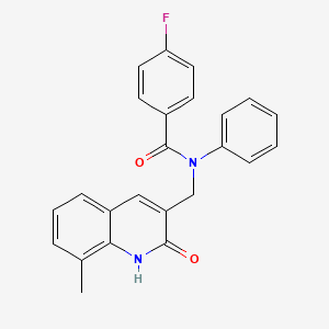 molecular formula C24H19FN2O2 B11492582 4-fluoro-N-[(2-hydroxy-8-methylquinolin-3-yl)methyl]-N-phenylbenzamide 