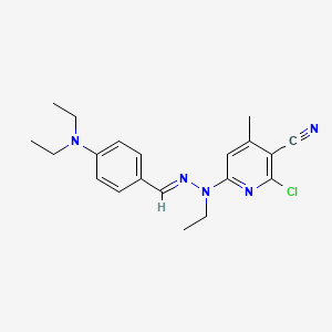 molecular formula C20H24ClN5 B11492586 2-chloro-6-{(2E)-2-[4-(diethylamino)benzylidene]-1-ethylhydrazinyl}-4-methylpyridine-3-carbonitrile 