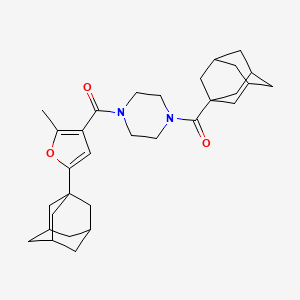 1-(1-Adamantylcarbonyl)-4-[5-(1-adamantyl)-2-methyl-3-furoyl]piperazine