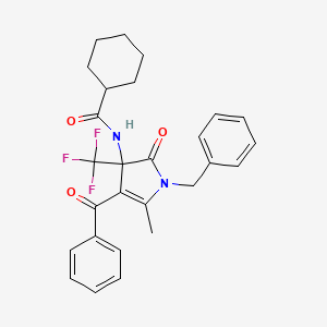 N-[1-benzyl-5-methyl-2-oxo-4-(phenylcarbonyl)-3-(trifluoromethyl)-2,3-dihydro-1H-pyrrol-3-yl]cyclohexanecarboxamide