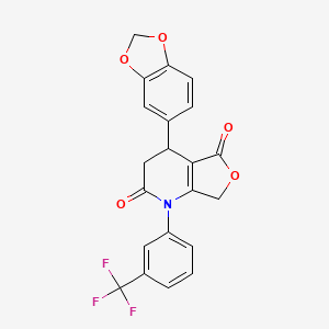 4-(1,3-benzodioxol-5-yl)-1-[3-(trifluoromethyl)phenyl]-4,7-dihydrofuro[3,4-b]pyridine-2,5(1H,3H)-dione