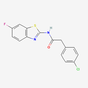 2-(4-chlorophenyl)-N-(6-fluoro-1,3-benzothiazol-2-yl)acetamide