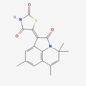 (5Z)-5-(4,4,6,8-tetramethyl-2-oxo-4H-pyrrolo[3,2,1-ij]quinolin-1(2H)-ylidene)-1,3-thiazolidine-2,4-dione