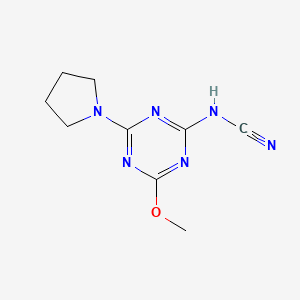 molecular formula C9H12N6O B11492670 [4-Methoxy-6-(pyrrolidin-1-yl)-1,3,5-triazin-2-yl]cyanamide 