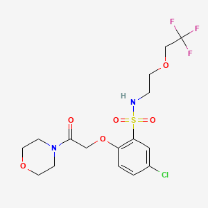 molecular formula C16H20ClF3N2O6S B11492674 5-chloro-2-(2-morpholin-4-yl-2-oxoethoxy)-N-[2-(2,2,2-trifluoroethoxy)ethyl]benzenesulfonamide 