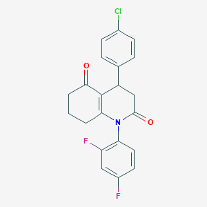 molecular formula C21H16ClF2NO2 B11492682 4-(4-chlorophenyl)-1-(2,4-difluorophenyl)-4,6,7,8-tetrahydroquinoline-2,5(1H,3H)-dione 