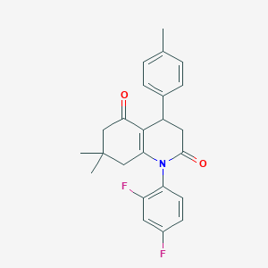 1-(2,4-difluorophenyl)-7,7-dimethyl-4-(4-methylphenyl)-4,6,7,8-tetrahydroquinoline-2,5(1H,3H)-dione