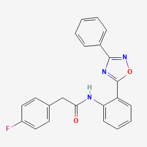 2-(4-fluorophenyl)-N-[2-(3-phenyl-1,2,4-oxadiazol-5-yl)phenyl]acetamide