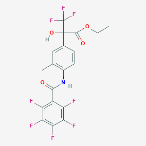 Ethyl 3,3,3-trifluoro-2-hydroxy-2-(3-methyl-4-{[(pentafluorophenyl)carbonyl]amino}phenyl)propanoate