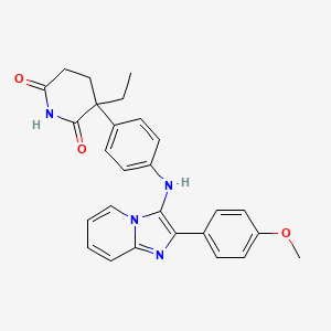 molecular formula C27H26N4O3 B11492757 3-Ethyl-3-(4-{[2-(4-methoxyphenyl)imidazo[1,2-a]pyridin-3-yl]amino}phenyl)piperidine-2,6-dione 