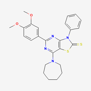 7-(azepan-1-yl)-5-(3,4-dimethoxyphenyl)-3-phenyl[1,3]thiazolo[4,5-d]pyrimidine-2(3H)-thione