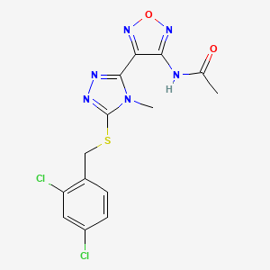 N-(4-{5-[(2,4-dichlorobenzyl)sulfanyl]-4-methyl-4H-1,2,4-triazol-3-yl}-1,2,5-oxadiazol-3-yl)acetamide