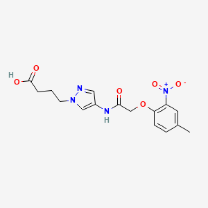 4-(4-{[(4-methyl-2-nitrophenoxy)acetyl]amino}-1H-pyrazol-1-yl)butanoic acid