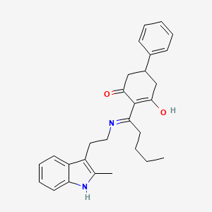 2-(1-{[2-(2-methyl-1H-indol-3-yl)ethyl]amino}pentylidene)-5-phenylcyclohexane-1,3-dione