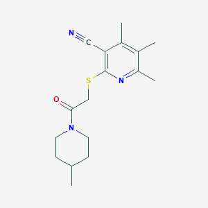 4,5,6-Trimethyl-2-{[2-(4-methylpiperidin-1-yl)-2-oxoethyl]sulfanyl}pyridine-3-carbonitrile