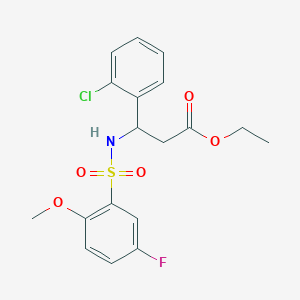 Ethyl 3-(2-chlorophenyl)-3-{[(5-fluoro-2-methoxyphenyl)sulfonyl]amino}propanoate