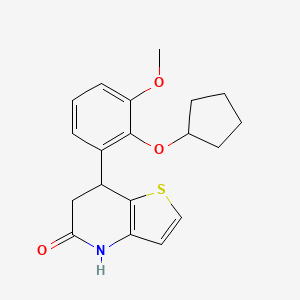 molecular formula C19H21NO3S B11492843 7-[2-(cyclopentyloxy)-3-methoxyphenyl]-6,7-dihydrothieno[3,2-b]pyridin-5(4H)-one 