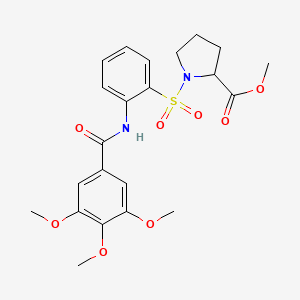 molecular formula C22H26N2O8S B11492848 Methyl 1-({2-[(3,4,5-trimethoxybenzoyl)amino]phenyl}sulfonyl)prolinate 