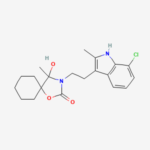 3-[2-(7-chloro-2-methyl-1H-indol-3-yl)ethyl]-4-hydroxy-4-methyl-1-oxa-3-azaspiro[4.5]decan-2-one