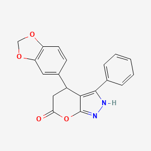 4-(1,3-benzodioxol-5-yl)-3-phenyl-4,5-dihydropyrano[2,3-c]pyrazol-6(1H)-one