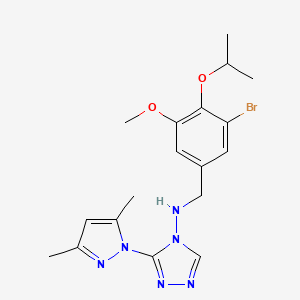 N-[3-bromo-5-methoxy-4-(propan-2-yloxy)benzyl]-3-(3,5-dimethyl-1H-pyrazol-1-yl)-4H-1,2,4-triazol-4-amine