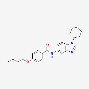 molecular formula C24H29N3O2 B11492875 4-butoxy-N-(1-cyclohexyl-1H-benzimidazol-5-yl)benzamide 