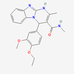 molecular formula C22H24N4O3 B11492880 4-(4-ethoxy-3-methoxyphenyl)-N,2-dimethyl-1,4-dihydropyrimido[1,2-a]benzimidazole-3-carboxamide 