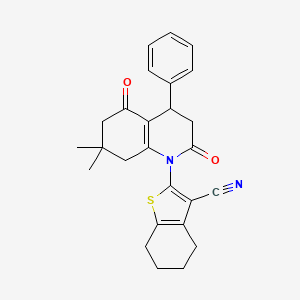 2-(7,7-dimethyl-2,5-dioxo-4-phenyl-3,4,5,6,7,8-hexahydroquinolin-1(2H)-yl)-4,5,6,7-tetrahydro-1-benzothiophene-3-carbonitrile