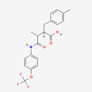 molecular formula C20H20F3NO4 B11492922 3-Methyl-2-(4-methylbenzyl)-4-oxo-4-{[4-(trifluoromethoxy)phenyl]amino}butanoic acid 