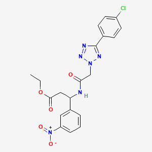 molecular formula C20H19ClN6O5 B11492942 ethyl 3-({[5-(4-chlorophenyl)-2H-tetrazol-2-yl]acetyl}amino)-3-(3-nitrophenyl)propanoate 