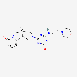 molecular formula C21H29N7O3 B11492976 3-(4-methoxy-6-{[2-(morpholin-4-yl)ethyl]amino}-1,3,5-triazin-2-yl)-1,2,3,4,5,6-hexahydro-8H-1,5-methanopyrido[1,2-a][1,5]diazocin-8-one CAS No. 695224-87-4