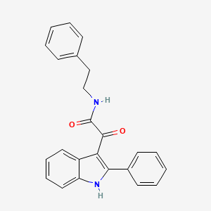 molecular formula C24H20N2O2 B11493018 2-oxo-N-(2-phenylethyl)-2-(2-phenyl-1H-indol-3-yl)acetamide 