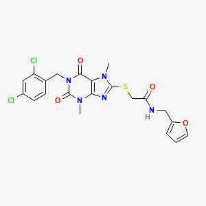 2-{[1-(2,4-dichlorobenzyl)-3,7-dimethyl-2,6-dioxo-2,3,6,7-tetrahydro-1H-purin-8-yl]sulfanyl}-N-(furan-2-ylmethyl)acetamide