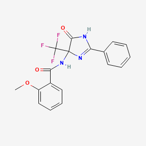 2-methoxy-N-[4-oxo-2-phenyl-5-(trifluoromethyl)-4,5-dihydro-1H-imidazol-5-yl]benzamide