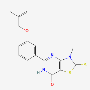 3-methyl-5-{3-[(2-methylprop-2-en-1-yl)oxy]phenyl}-2-thioxo-2,3-dihydro[1,3]thiazolo[4,5-d]pyrimidin-7(6H)-one