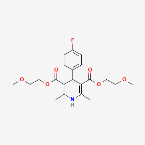 molecular formula C21H26FNO6 B11493045 Bis(2-methoxyethyl) 4-(4-fluorophenyl)-2,6-dimethyl-1,4-dihydropyridine-3,5-dicarboxylate 