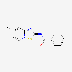 N-[(2E)-7-methyl-2H-[1,2,4]thiadiazolo[2,3-a]pyridin-2-ylidene]benzamide