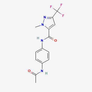 1H-Pyrazole-5-carboxamide, N-[4-(acetylamino)phenyl]-1-methyl-3-(trifluoromethyl)-