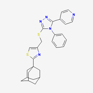 molecular formula C27H27N5S2 B11493099 4-[5-({[2-(1-adamantyl)-1,3-thiazol-4-yl]methyl}thio)-4-phenyl-4H-1,2,4-triazol-3-yl]pyridine 