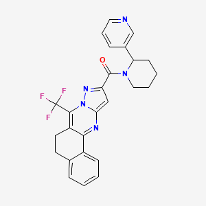 [2-(3-Pyridyl)piperidino][7-(trifluoromethyl)-5,6-dihydrobenzo[h]pyrazolo[5,1-b]quinazolin-10-yl]methanone