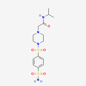 N-(propan-2-yl)-2-{4-[(4-sulfamoylphenyl)sulfonyl]piperazin-1-yl}acetamide