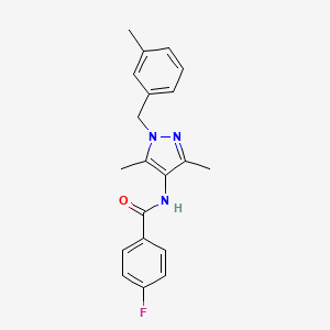 N-[3,5-dimethyl-1-(3-methylbenzyl)-1H-pyrazol-4-yl]-4-fluorobenzamide