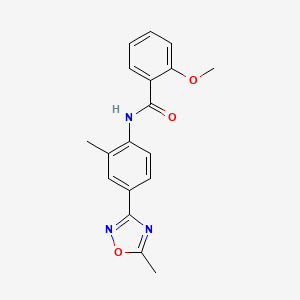 molecular formula C18H17N3O3 B11493152 2-methoxy-N-[2-methyl-4-(5-methyl-1,2,4-oxadiazol-3-yl)phenyl]benzamide 